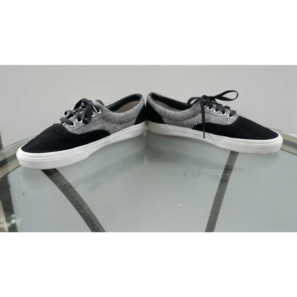 New Vans Era Black White Plaid Skate Shoes Men Size 10.5 / Womens‎ 12